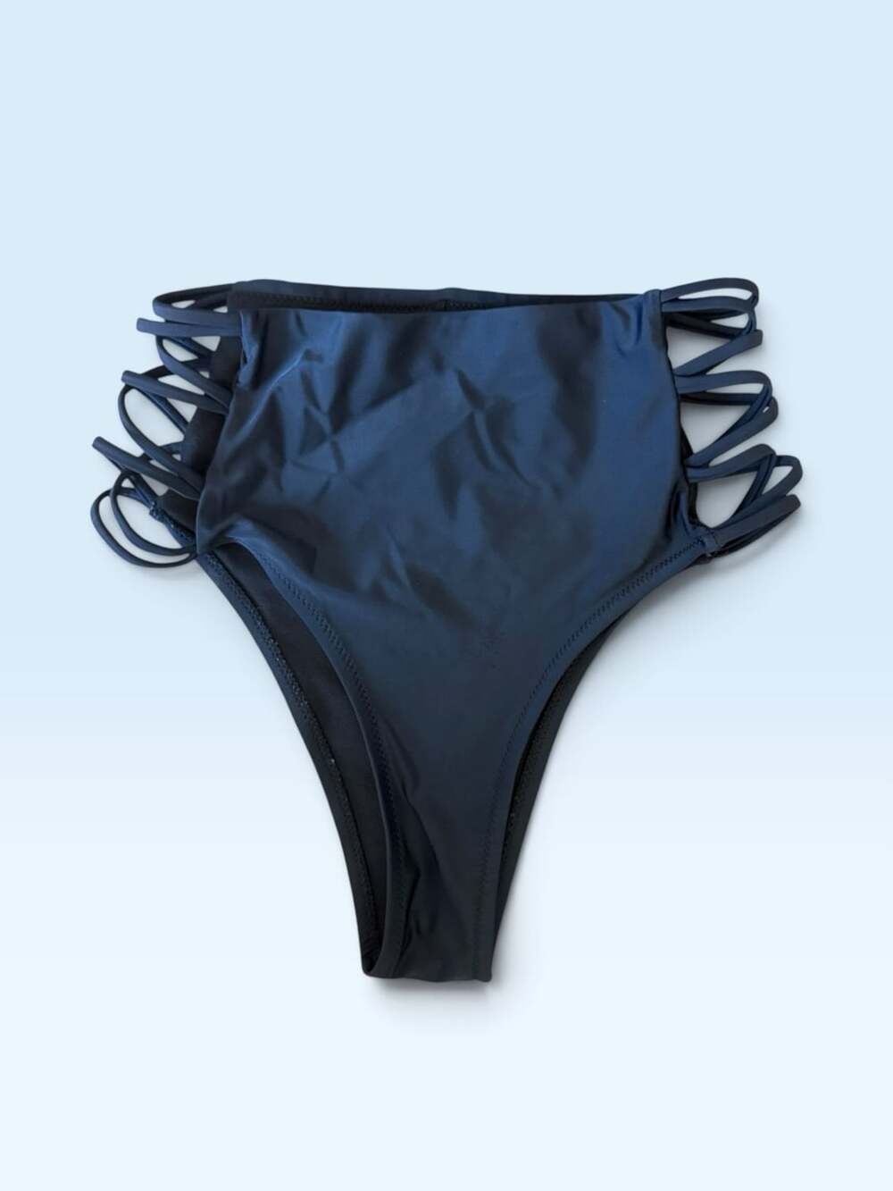 Cross 1946 Black High-Waisted Strappy Side Bikini Bottom